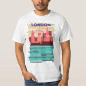 ロンドンのスカイラインの旅行ポスター Tシャツ (正面)