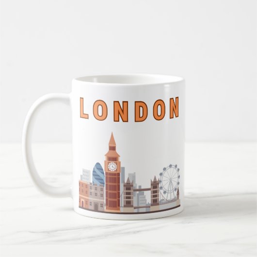 ロンドンのスカイラインマグ コーヒーマグカップ (左)