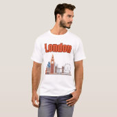 ロンドンのスカイライン大文字 メンズ Tシャツ (正面フル)