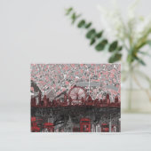 ロンドンのスカイライン抽象芸術 ポストカード (スタンド正面)