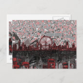 ロンドンのスカイライン抽象芸術 ポストカード (正面/裏面)