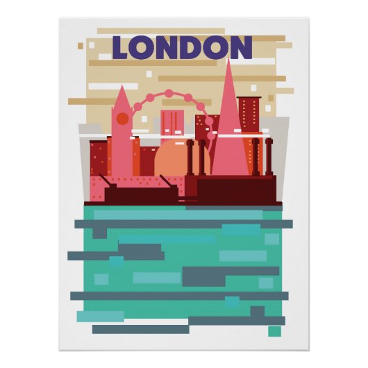 ロンドンのスカイライン旅行ポスター。 ポスター (正面)
