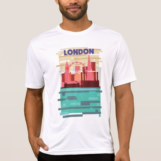 ロンドンのスカイライン旅行ポスター。 Tシャツ (正面)