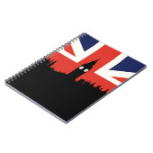 ロンドンのスカイライン|イギリスの旗 ノートブック (左側)