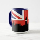 ロンドンのスカイライン|イギリスの旗 マグカップ (正面左)