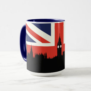 ロンドンのスカイライン イギリスの旗 マグカップ