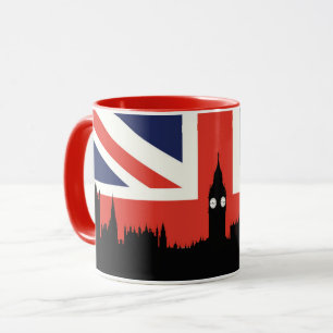 ロンドンのスカイライン イギリスの旗 マグカップ