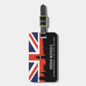 ロンドンのスカイライン|イギリスの旗 ラゲッジタグ (正面縦)