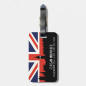 ロンドンのスカイライン|イギリスの旗 ラゲッジタグ (裏面縦)