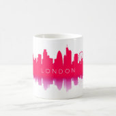 ロンドンのスカイライン シルエット - モダン レッド コーヒーマグカップ (中央)