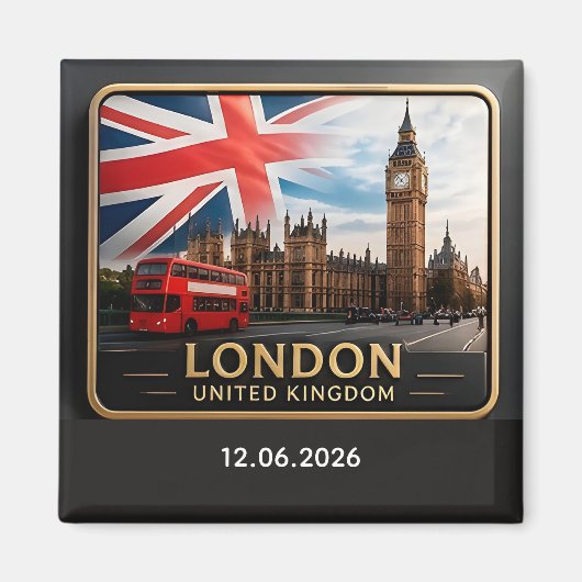 🧲 ロンドンのスカイライン 休暇の思い出 イギリス 🇬🇧 マグネット (正面)