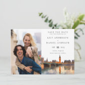 ロンドンのスカイライン 水彩写真 ウェディング セーブザデート (スタンド正面)