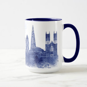ロンドンのスカイライン-水彩画の青 マグカップ