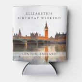 ロンドンのスカイライン 水彩画 バースデー ウィークエンド 缶クーラー (正面)