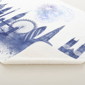 ロンドンのスカイライン – 水色ブルー シェルパブランケット (3/4)