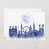 ロンドンのスカイライン – 水色ブルー ポストカード (正面/裏面)