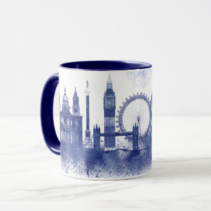 ロンドンのスカイライン – 水色ブルー マグカップ