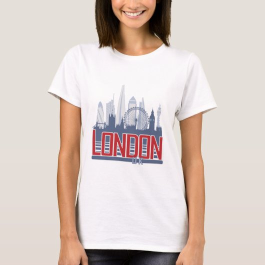 ロンドンのスカイライン Tシャツ (正面)