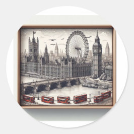 ロンドンのステッカーラベル ラウンドシール