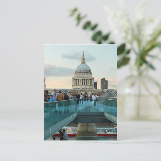 ロンドンのセントポール大聖堂とミレニアム橋 ポストカード (スタンド正面)