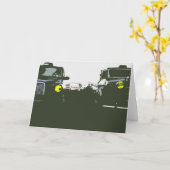 ロンドンのタクシーの挨拶状 カード (黄色い花)