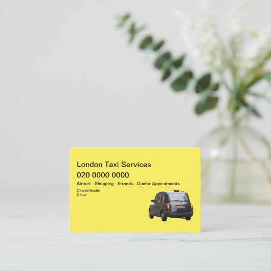 ロンドンのタクシーサービス 名刺 (スタンド正面)