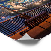 ロンドンのタワーブリッジを夜の秋 ポスター (角)