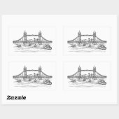 ロンドンのタワーブリッジ 長方形シール (シート)