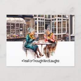 ロンドンのティータイムと2人の女性 ポストカード