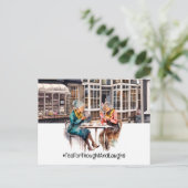 ロンドンのティータイムと2人の女性 ポストカード (スタンド正面)