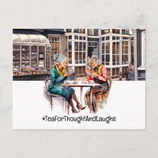 ロンドンのティータイムと2人の女性 ポストカード (正面)