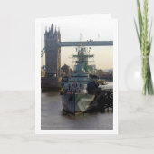 ロンドンのテムズ川のHMS Belfast カード (正面)