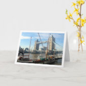 ロンドンのテムズ川を航行する帆船, イギリス, イングランド カード (黄色い花)