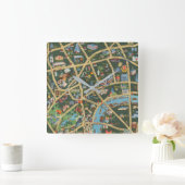 ロンドンのデイリー・テレグラフ写真地図 スクエア壁時計 (ホーム)