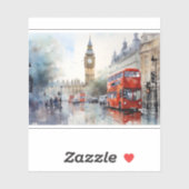 ロンドンのナイスビッグベンと赤バス シール (シート)