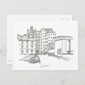 ロンドンのハンドスケッチ ポストカード (正面/裏面)