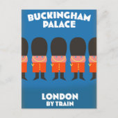 ロンドンのバッキンガム宮殿へ列車で ポストカード (正面)
