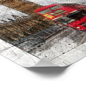 ロンドンのビッグベンとレッドバスのポスター ポスター (角)