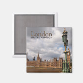ロンドンのビッグベンと議会の文字磁石 マグネット (正面/裏面)