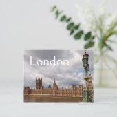 ロンドンのビッグベンと議会文字はがき ポストカード (スタンド正面)