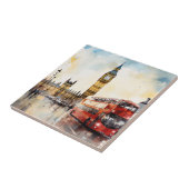 ロンドンのビッグベンと赤バス タイル (側面)