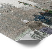 ロンドンのビッグベンと雪の油絵 ポスター (角)