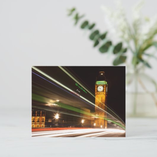 ロンドンのビッグベン葉書からのメリークリスマス ポストカード (スタンド正面)