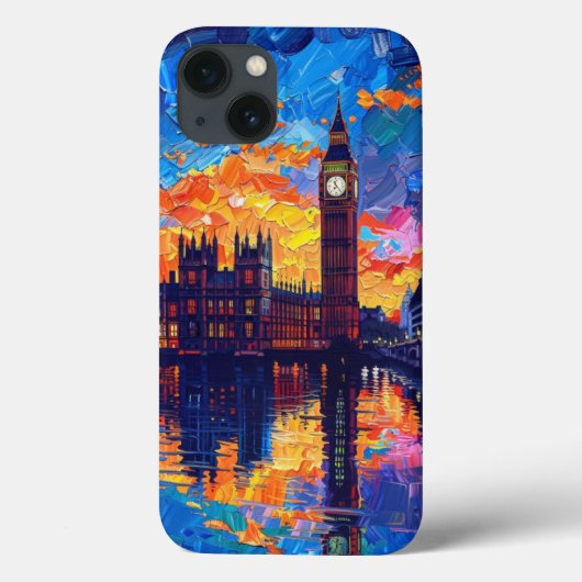 ロンドンのビッグベン:印象派の鮮やかな油絵 Case-Mate iPhoneケース (裏面)