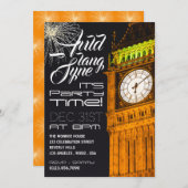 ロンドンのビッグベン、大晦日のパーティー 招待状 (正面/裏面)