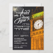 ロンドンのビッグベン、年越しパーティー 招待状 (正面)