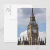 ロンドンのビッグ・ベンと議会 ポストカード (正面/裏面)
