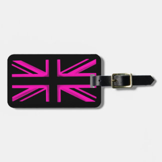 ロンドンのピンクの黒い旗のスタイリッシュな荷物のラベル ラゲッジタグ