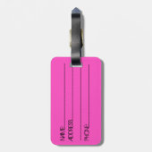 ロンドンのピンクの黒い旗のスタイリッシュな荷物のラベル ラゲッジタグ (裏面縦)