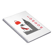 ロンドンのファッションのテーマのノート ノートブック (右側)